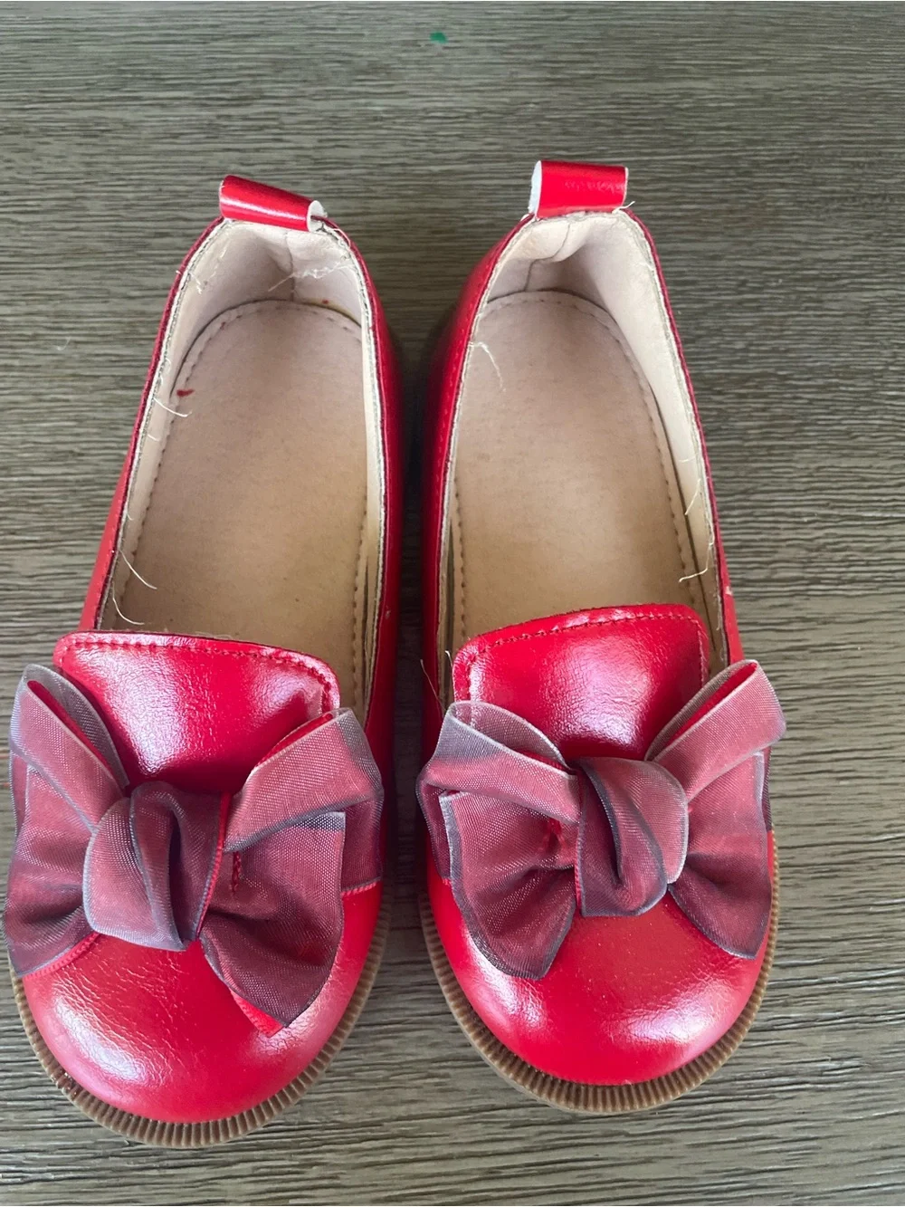Kids Red Bow Slip-On Flats
